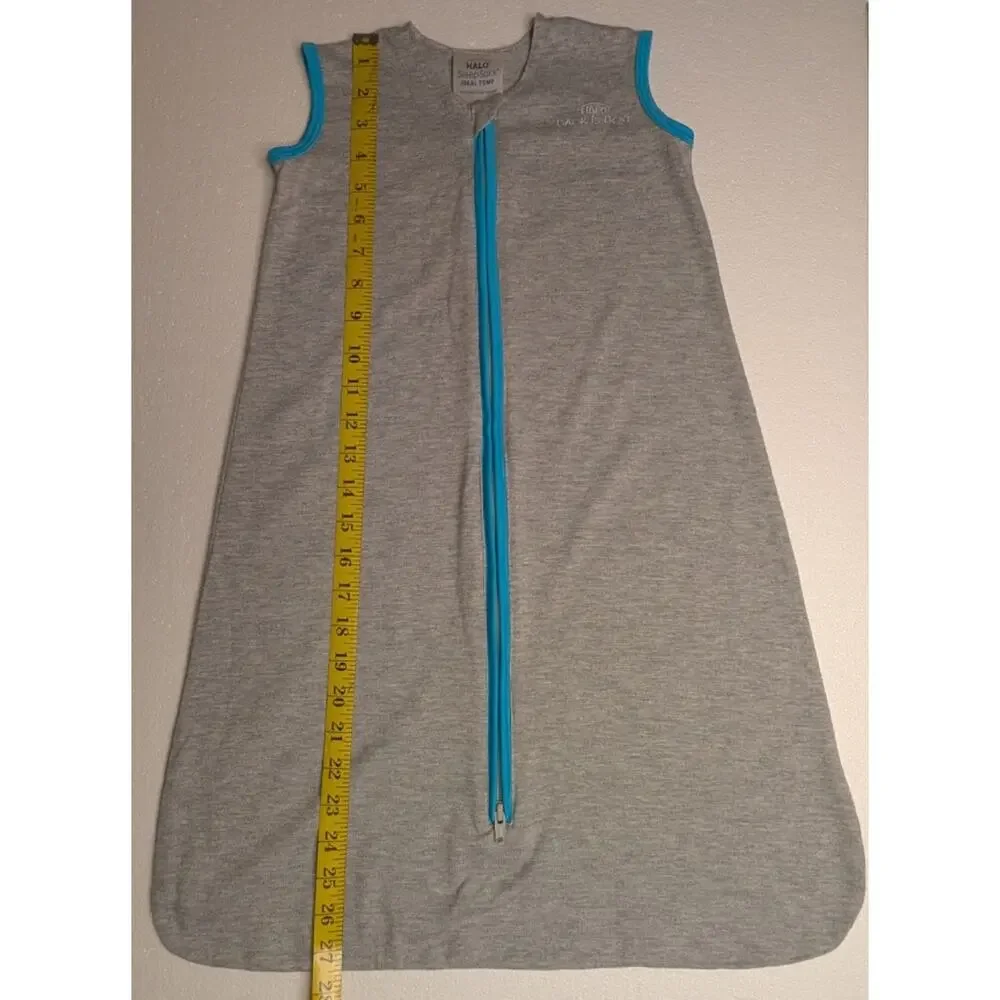 HALO Unisex Polyester Rayon SleepSack Ideal Temp Med Grey Aqua Wearable Blanket
